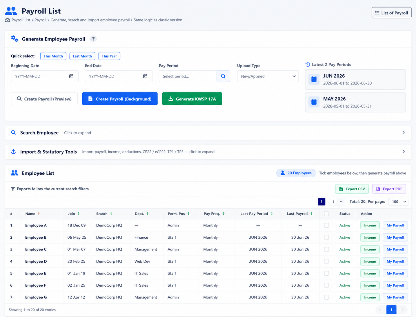Payroll software